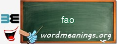 WordMeaning blackboard for fao